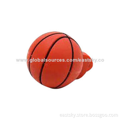 Customized Basketball-shaped Thumb Drive, Made of Soft PVC Material, OEM Orders are Welcome